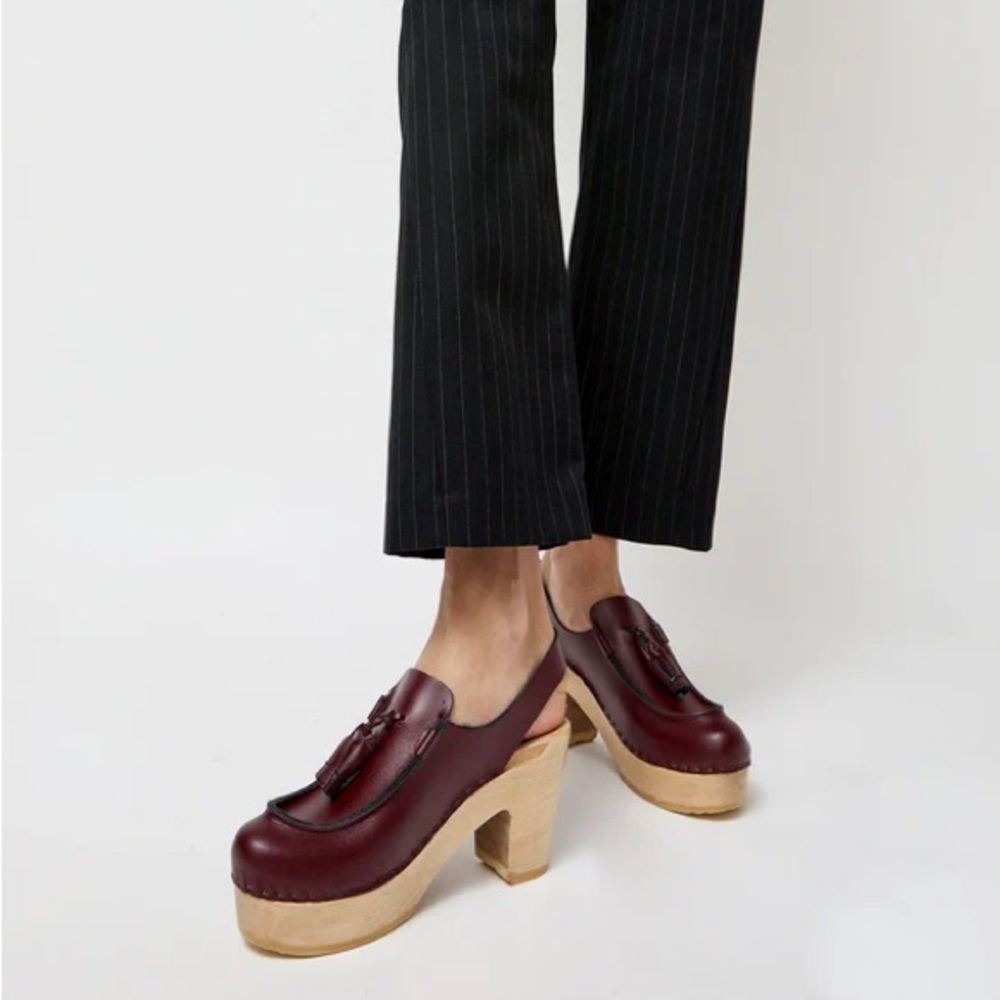 No.6 Coco Tassel Clog - maroon